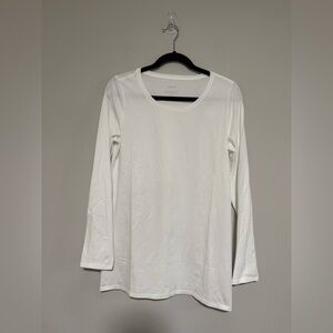 Pure Jill Long Sleeve Stretch Cotton Tee Size Medium NWT Classic Basic Layering